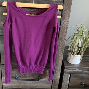 WetSeal Off the shoulder Cut our Sweater Top